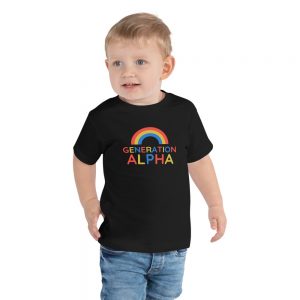 Generation Alpha With Rainbow – Toddler Short Sleeve Tee - Black